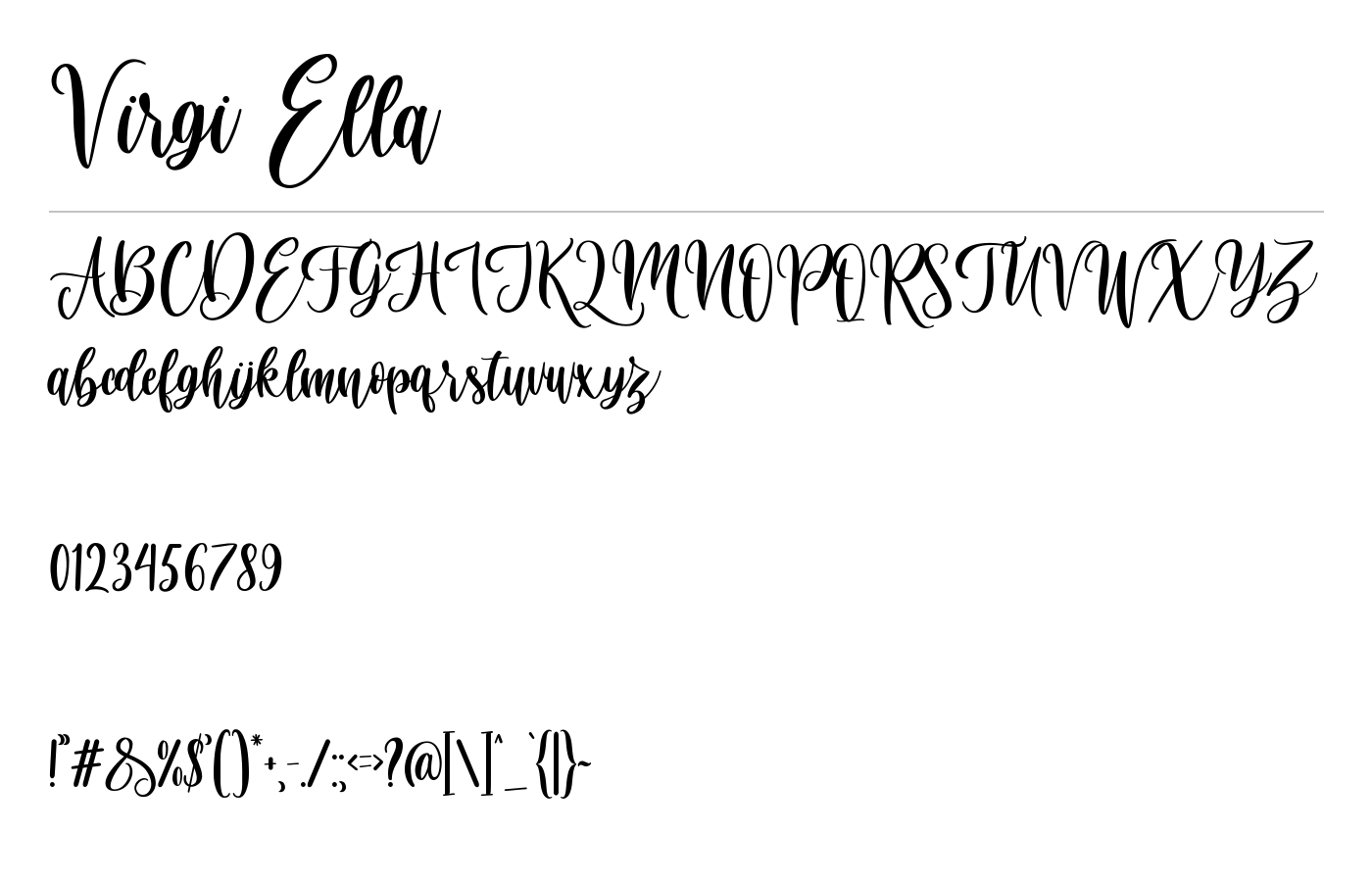 Virgi Ella Font preview