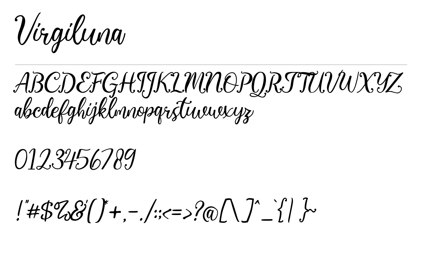 Virgiluna Font preview