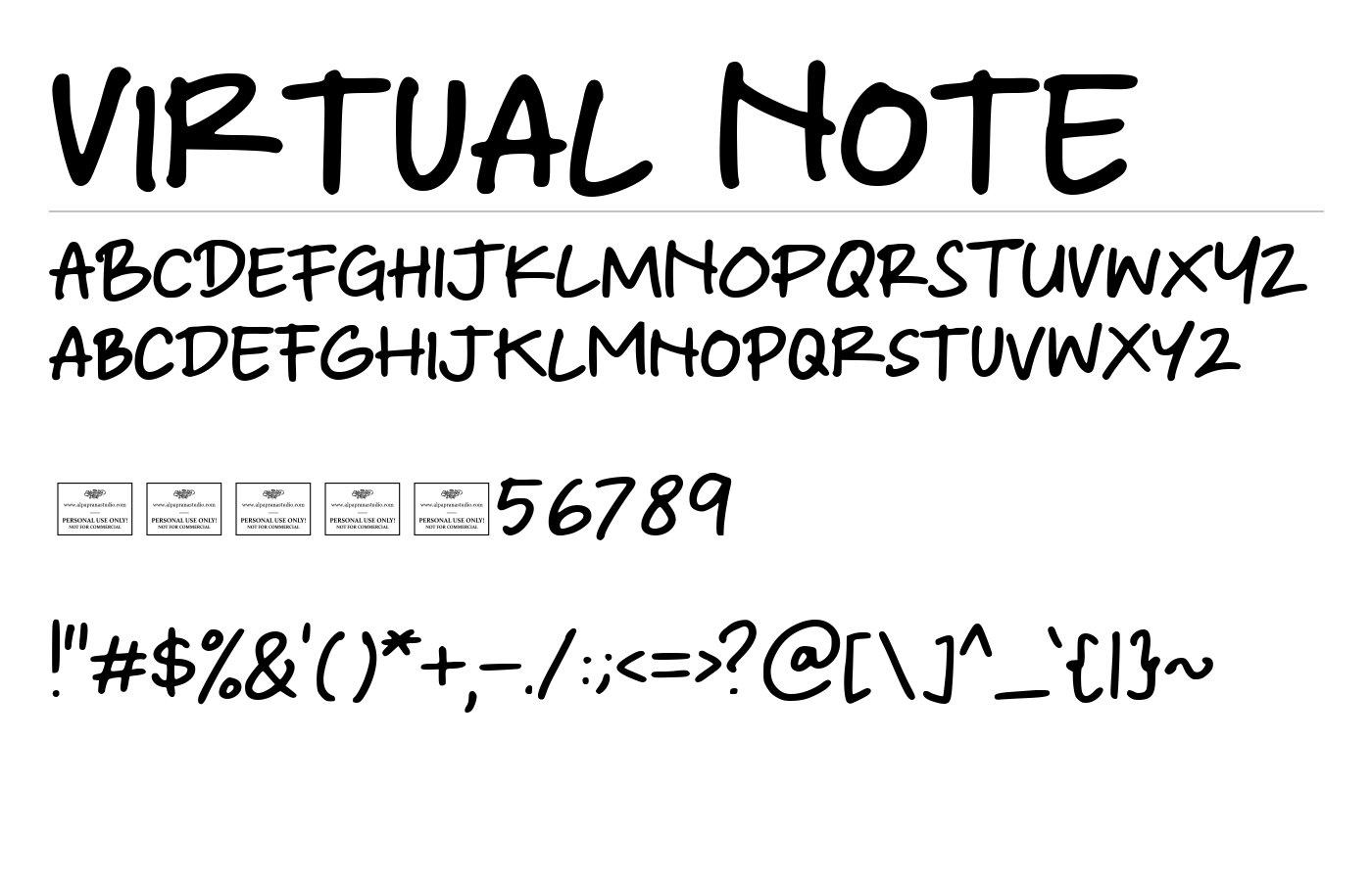 Virtual Note Font preview