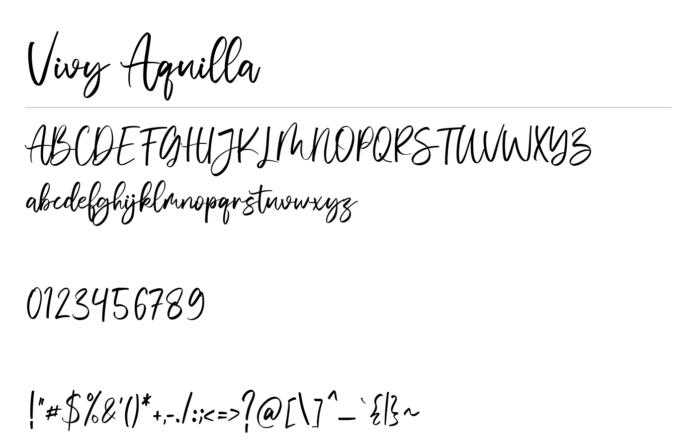Vivy Aquilla Font preview