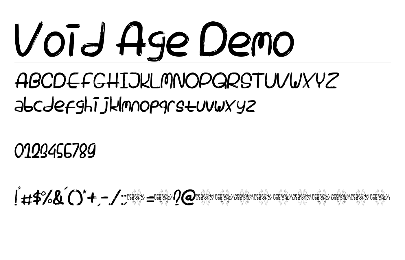 Void Age Font preview