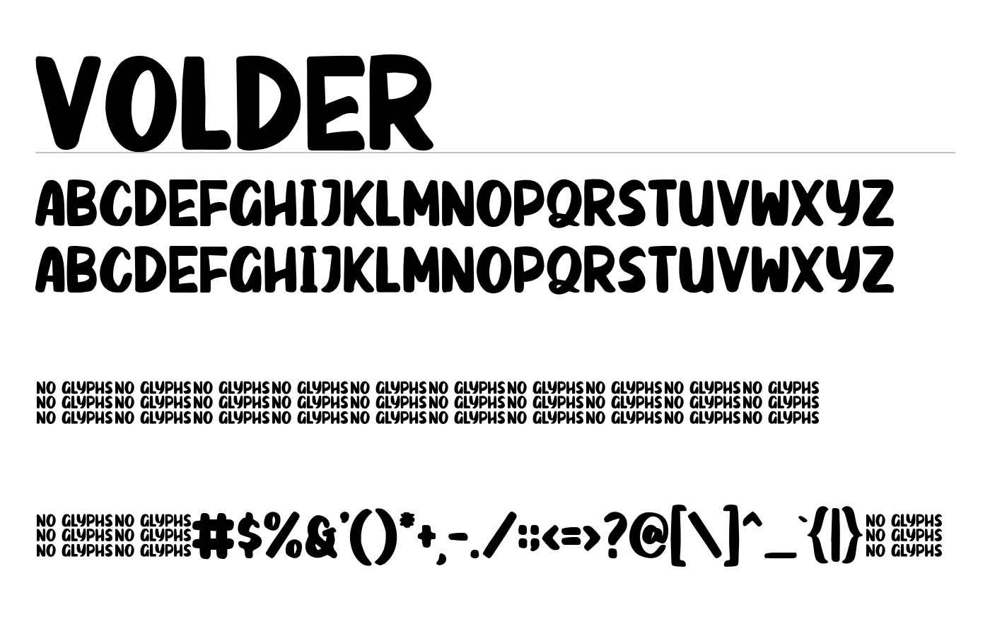 Volder Font preview