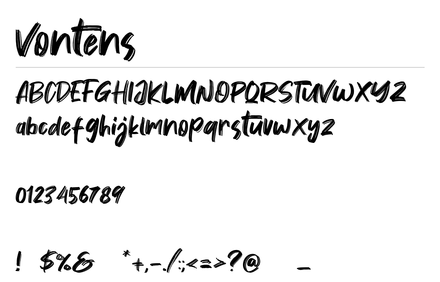 Vontens Handwriting Brush Font preview