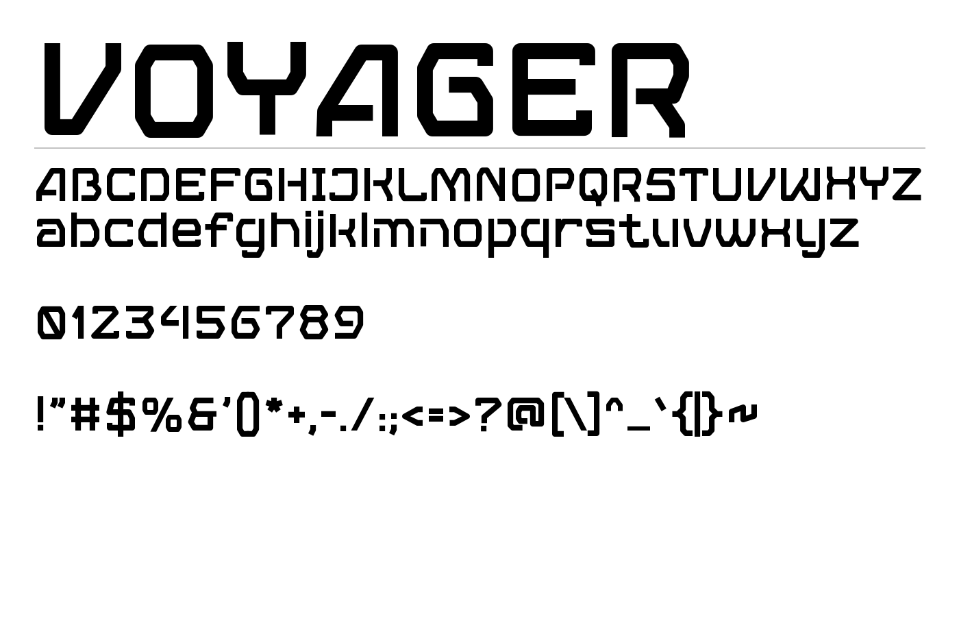Voyager Font preview