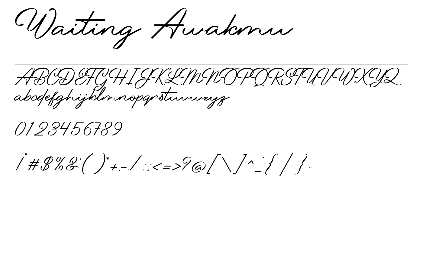 Waiting Awakmu Font preview