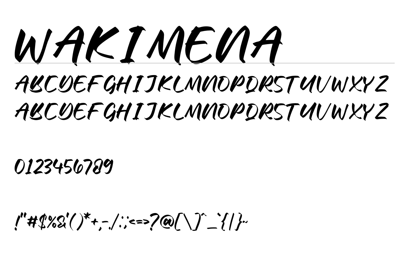 Wakimena Font preview