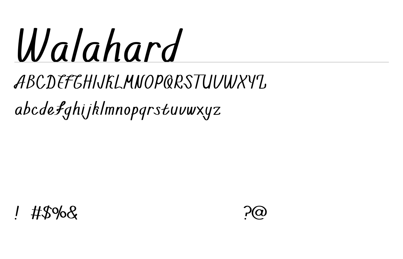 Walahard Font preview