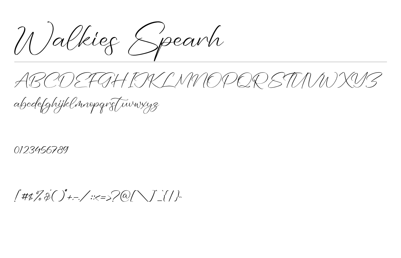 Walkies Spearh Font preview