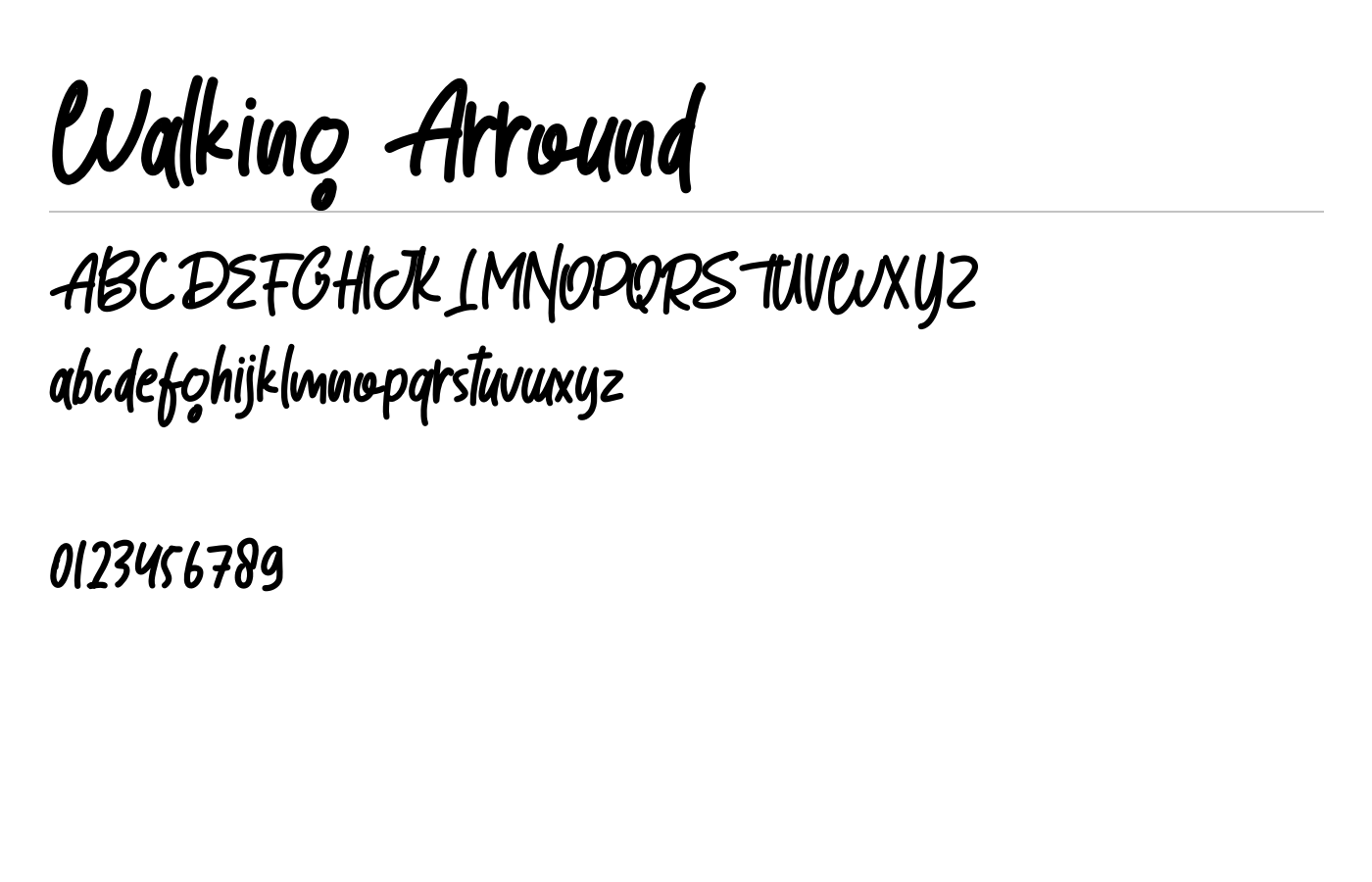 Walking Arround Font preview