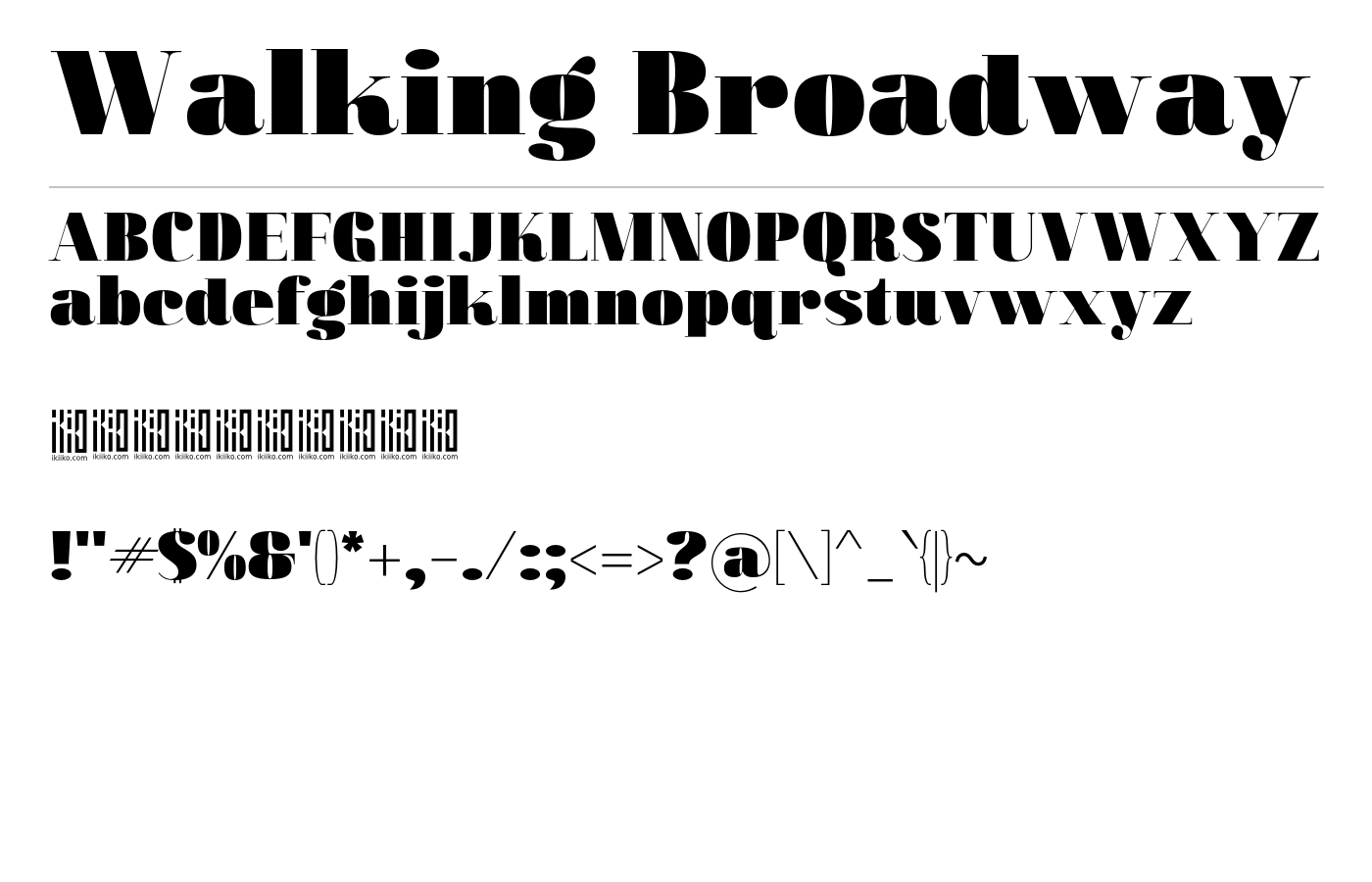 Walking Broadway Font preview