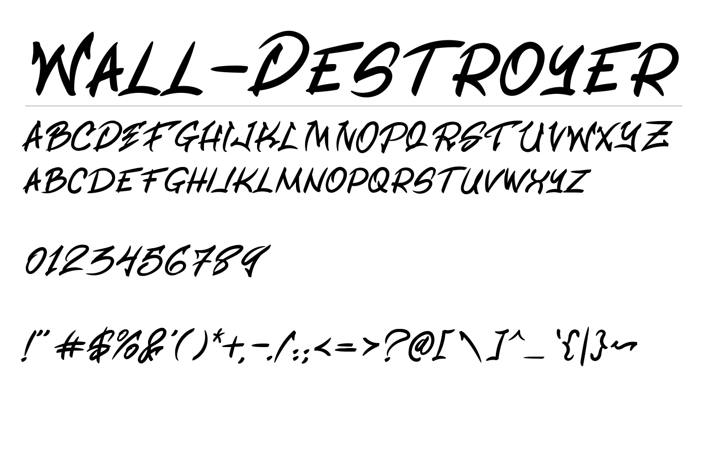 Wall Destroyer Font preview