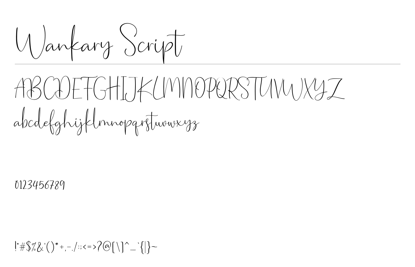 Wankary Script Font preview