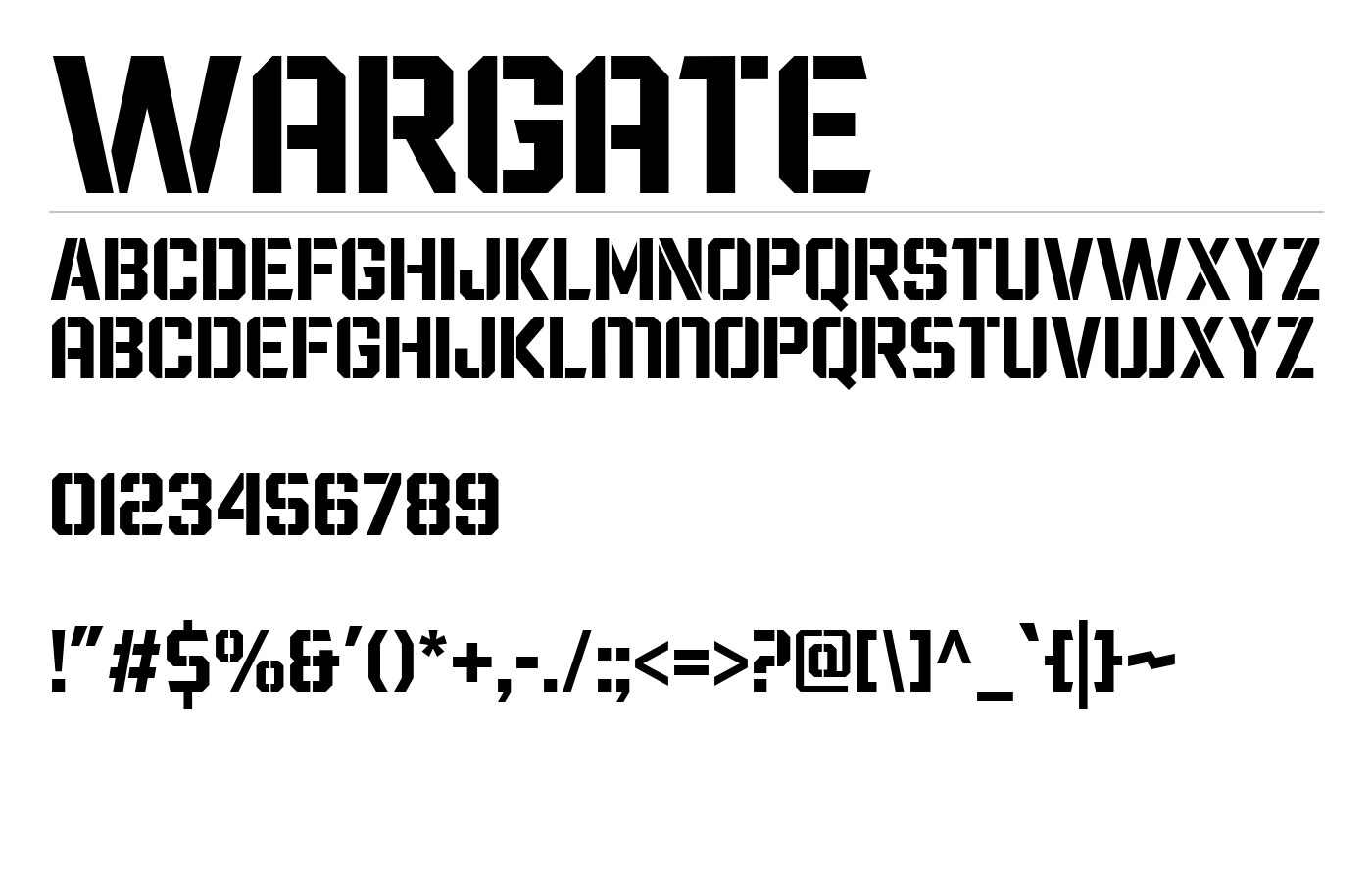 Wargate Font preview