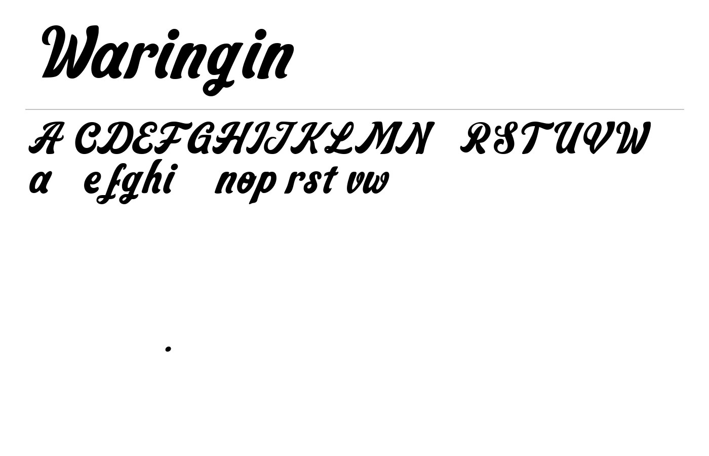 Waringin Font preview