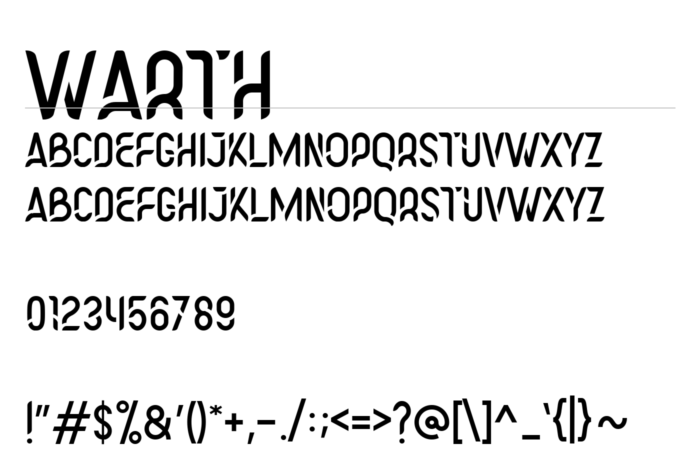 Warth Font preview