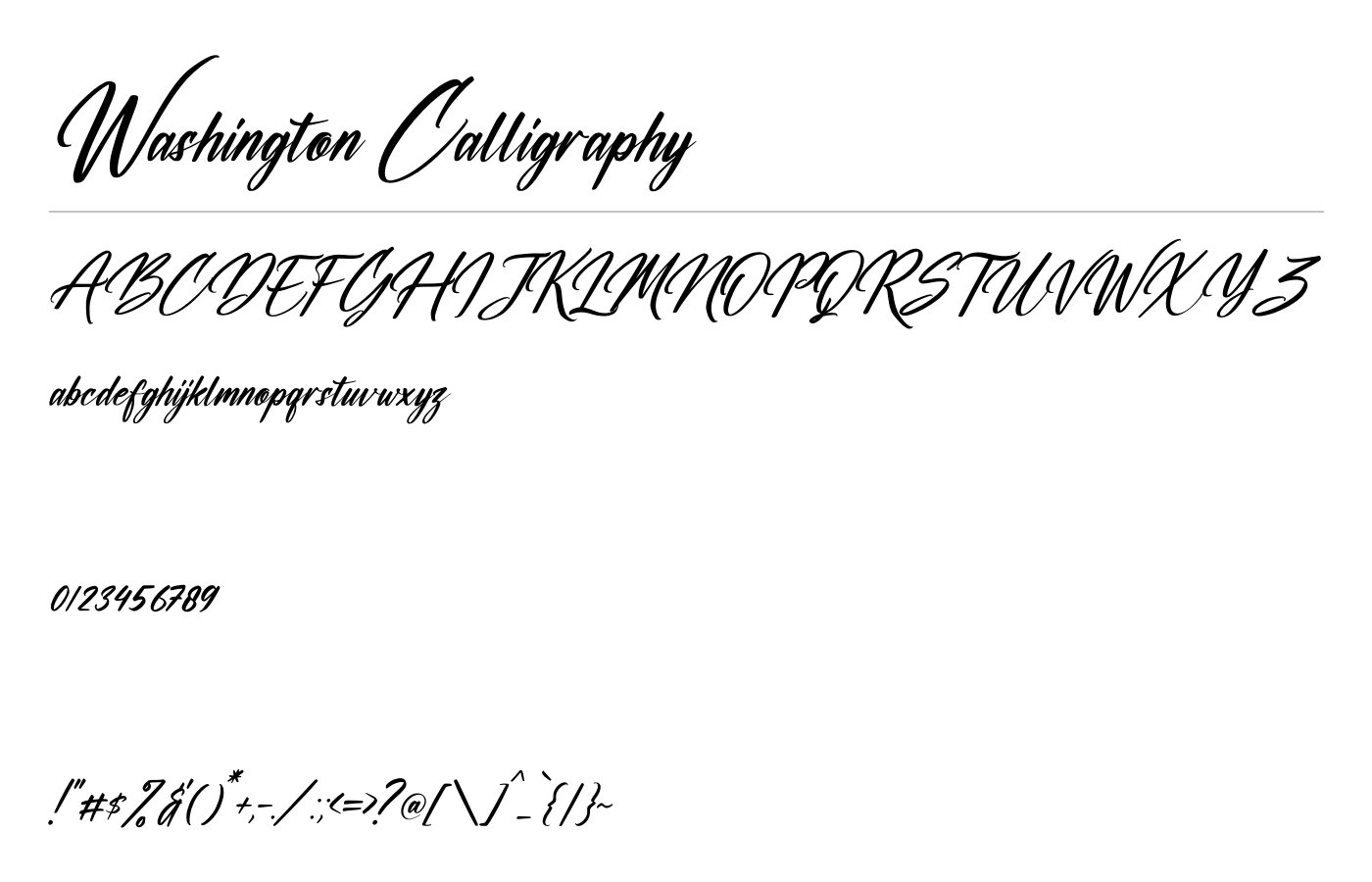 Washington Font preview