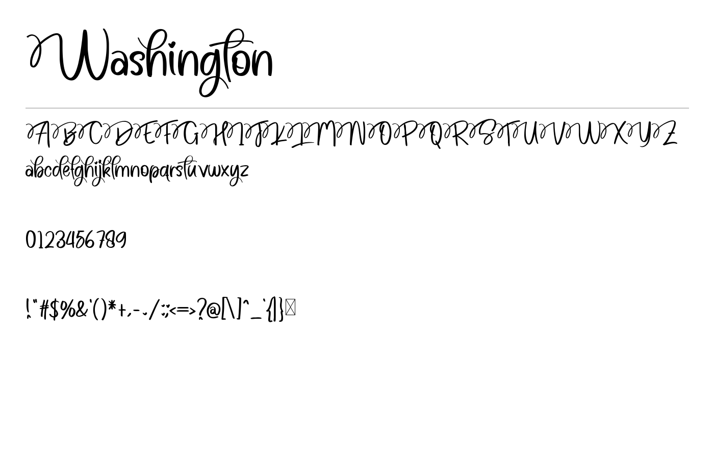 Washington Font preview