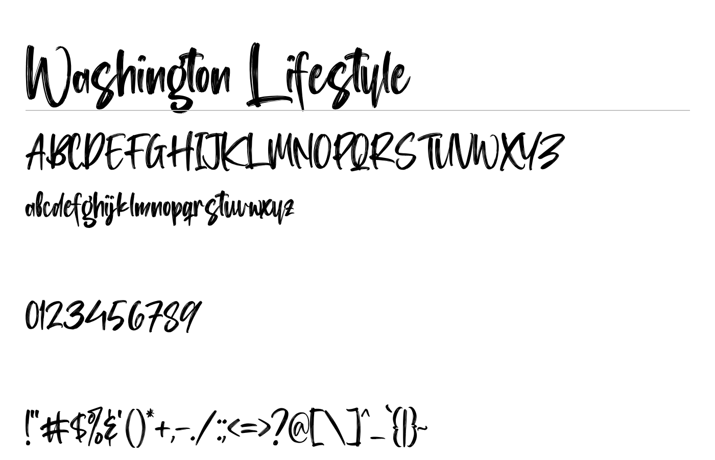 Washington Lifestyle Font preview