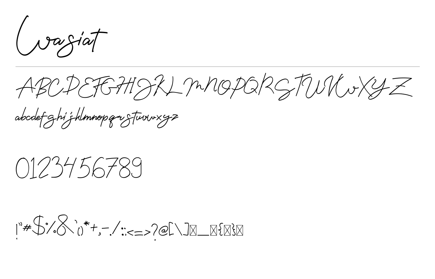 Wasiat Font preview