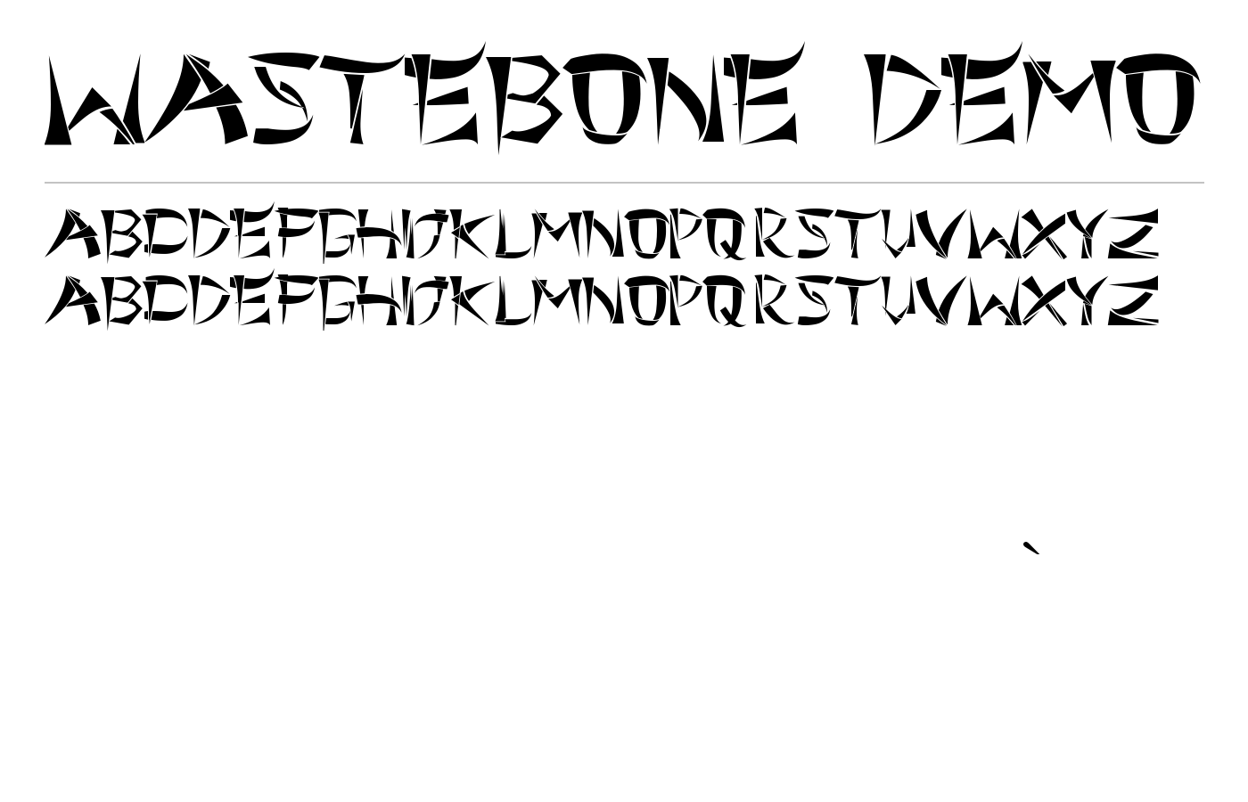 Wastebone Font preview