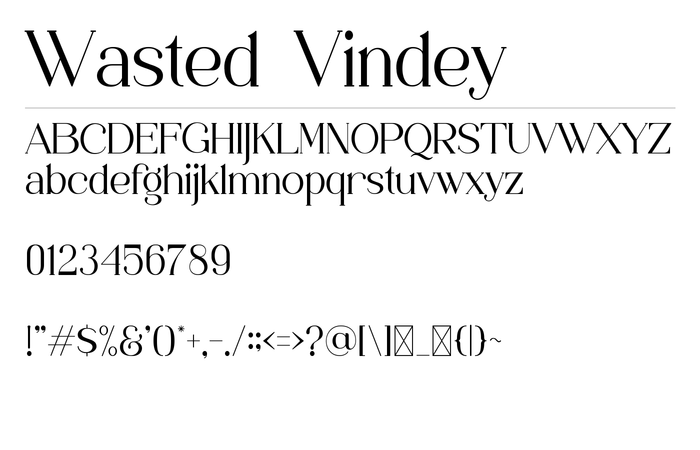 Wasted Vindey Font preview