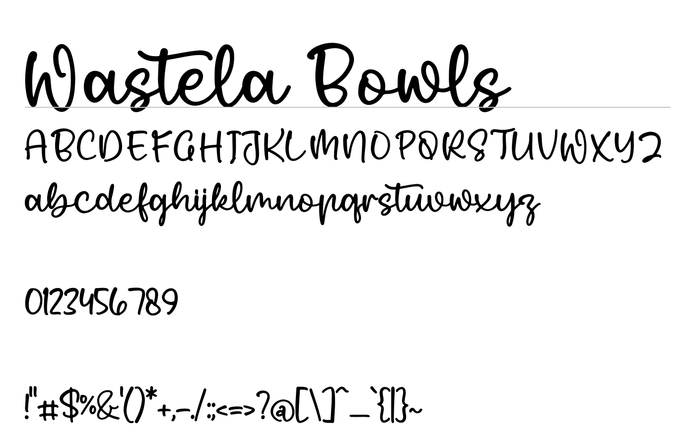 Wastela Bowls Font preview