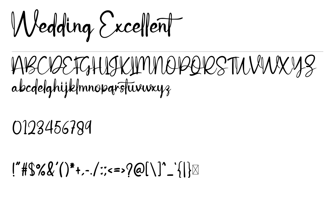 Wedding Excellent Font preview
