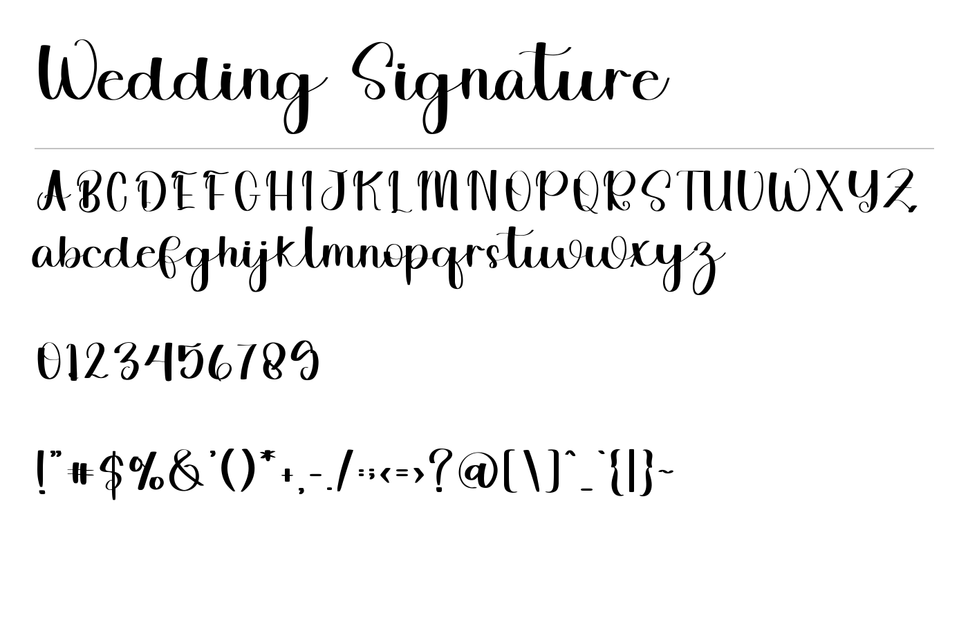 Wedding Signature Font preview