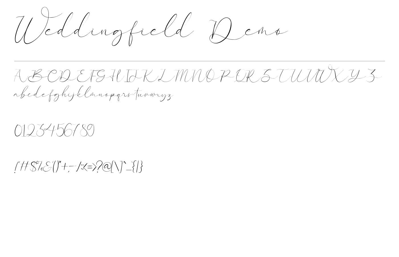 Weddingfield Font preview