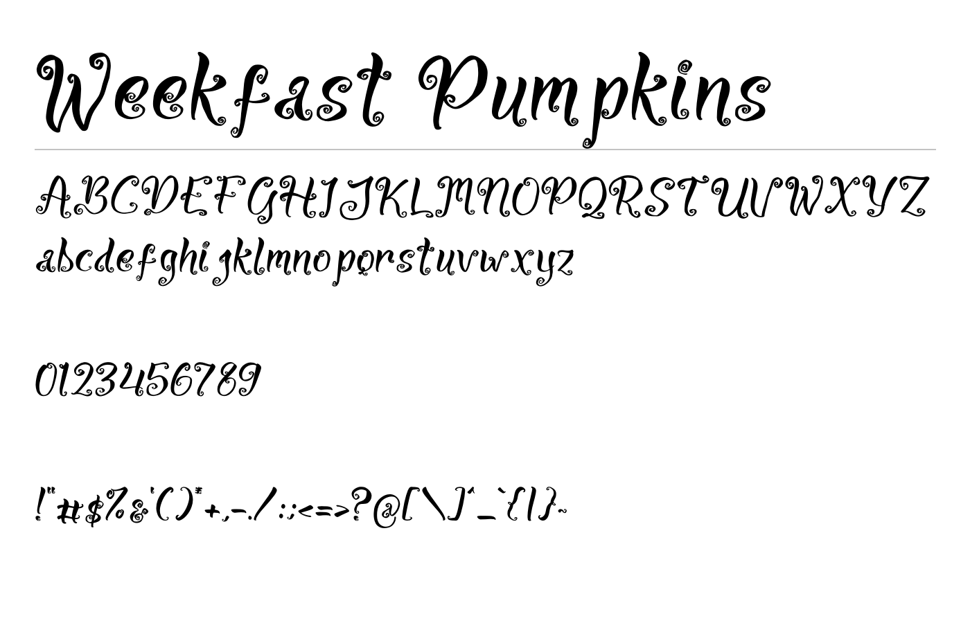 Weekfast Pumpkins Font preview