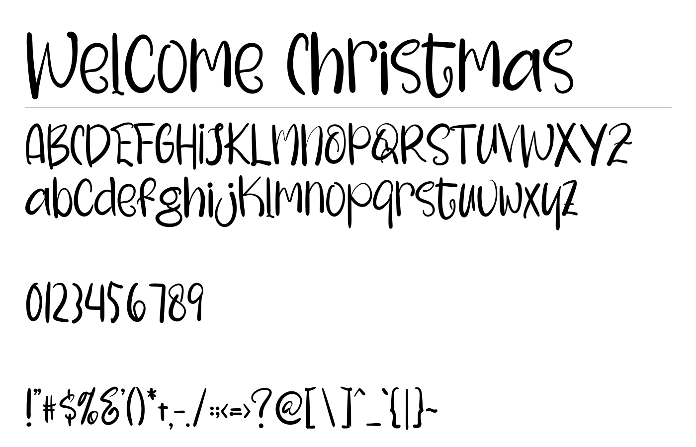 Welcome Christmas Font preview