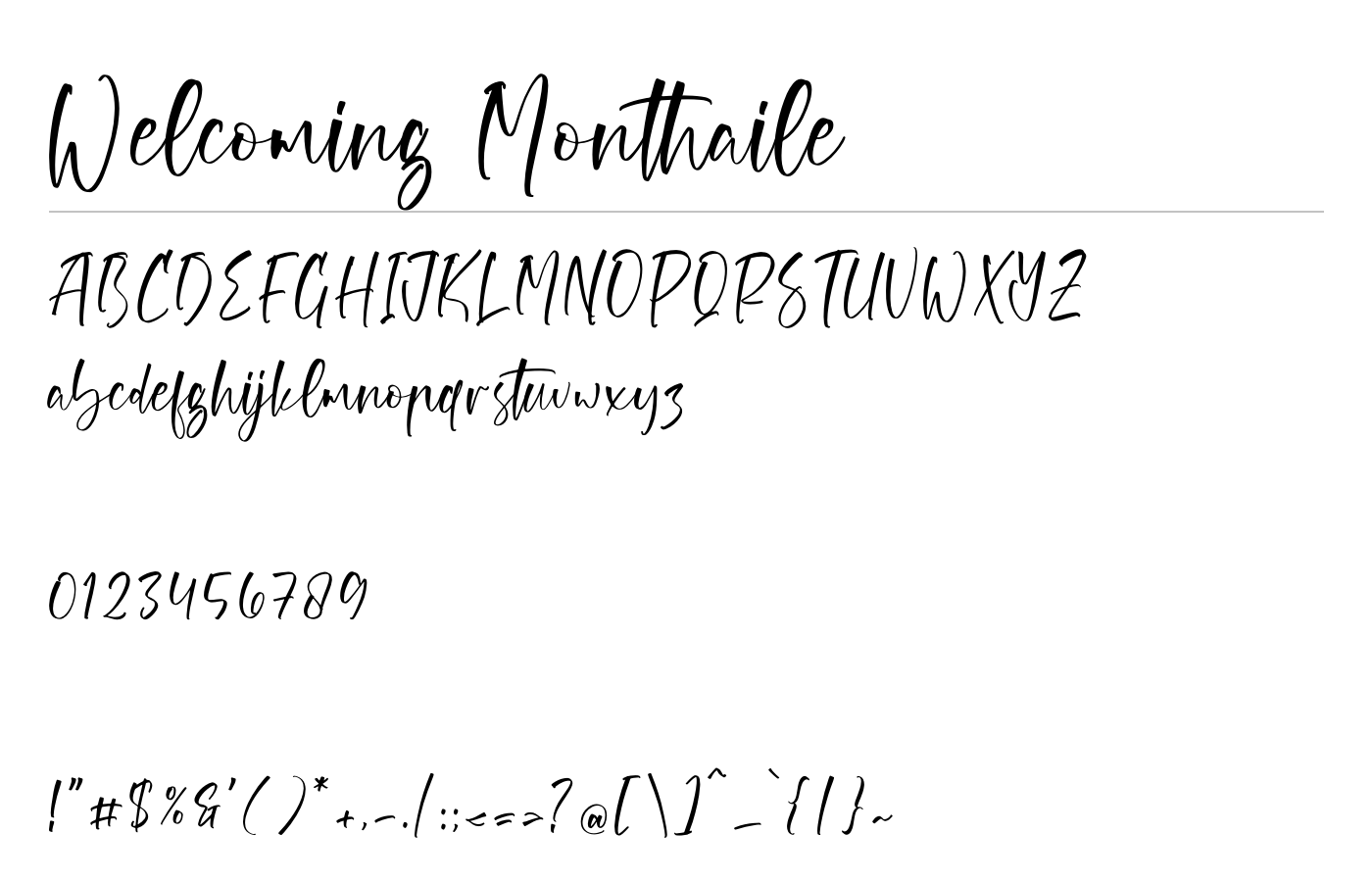 Welcoming Monthaile Font preview