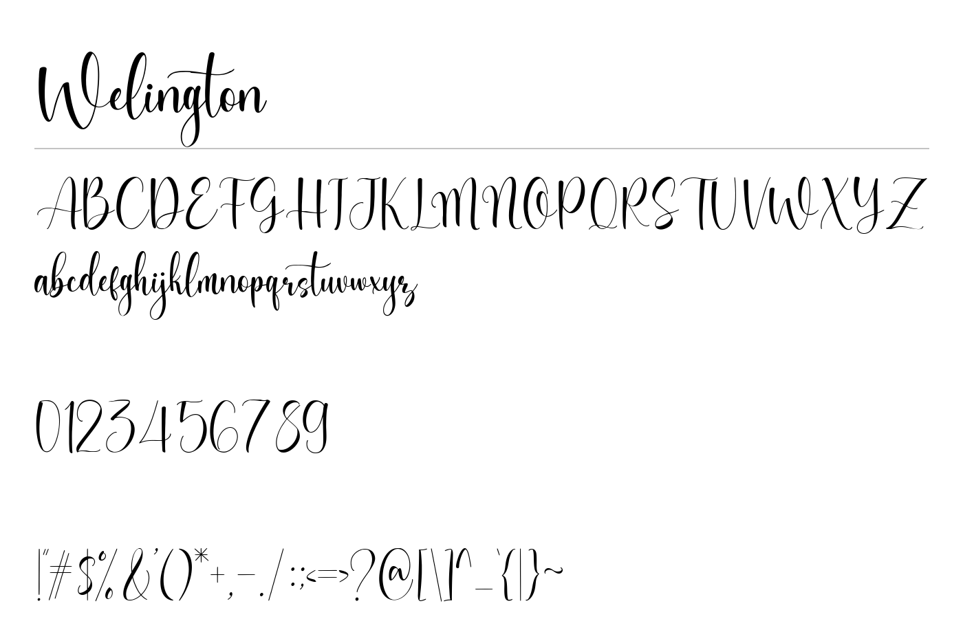 Welington Font preview