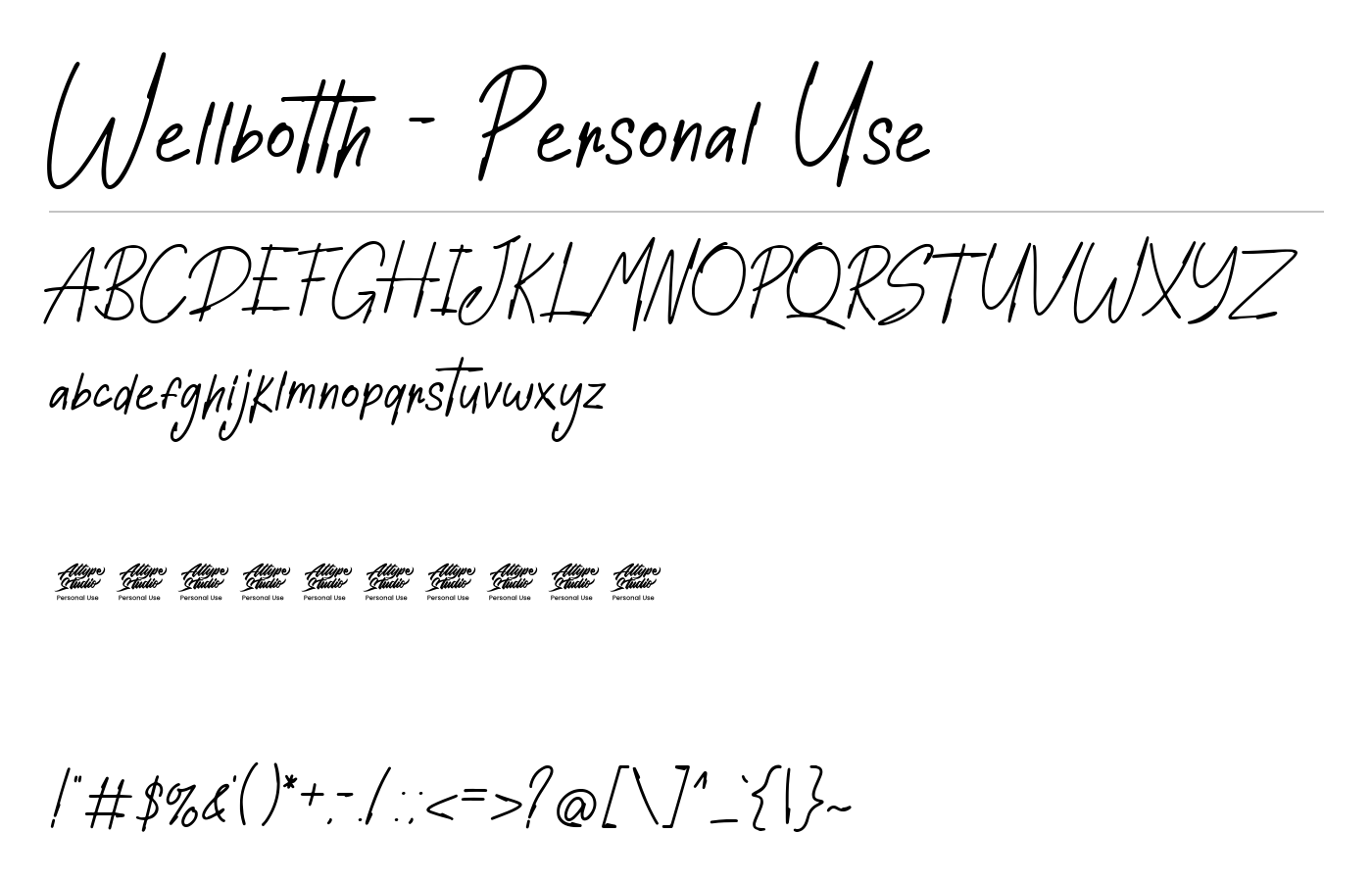 Wellbotth Font preview