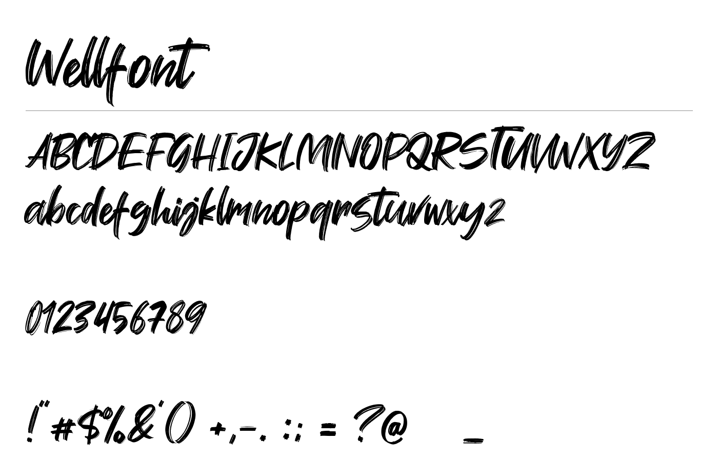 Wellfont Script Demo preview