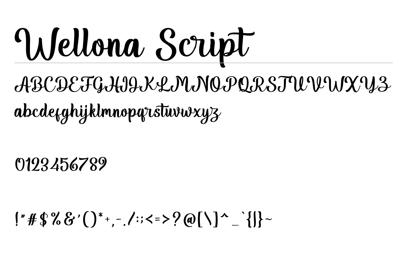 Wellona Script Font preview