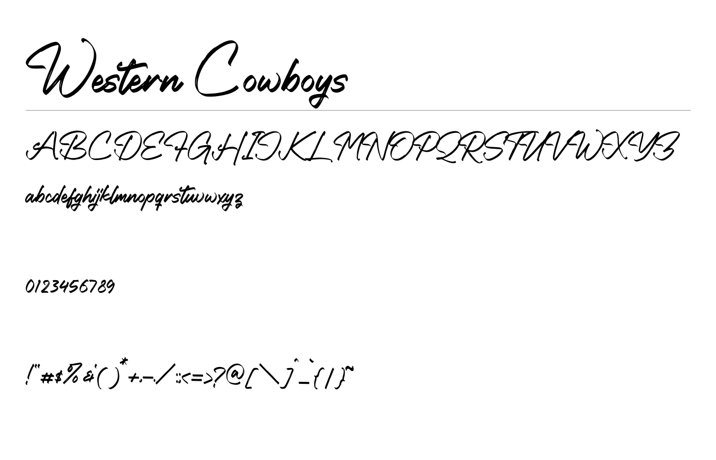 Western Cowboys Font preview