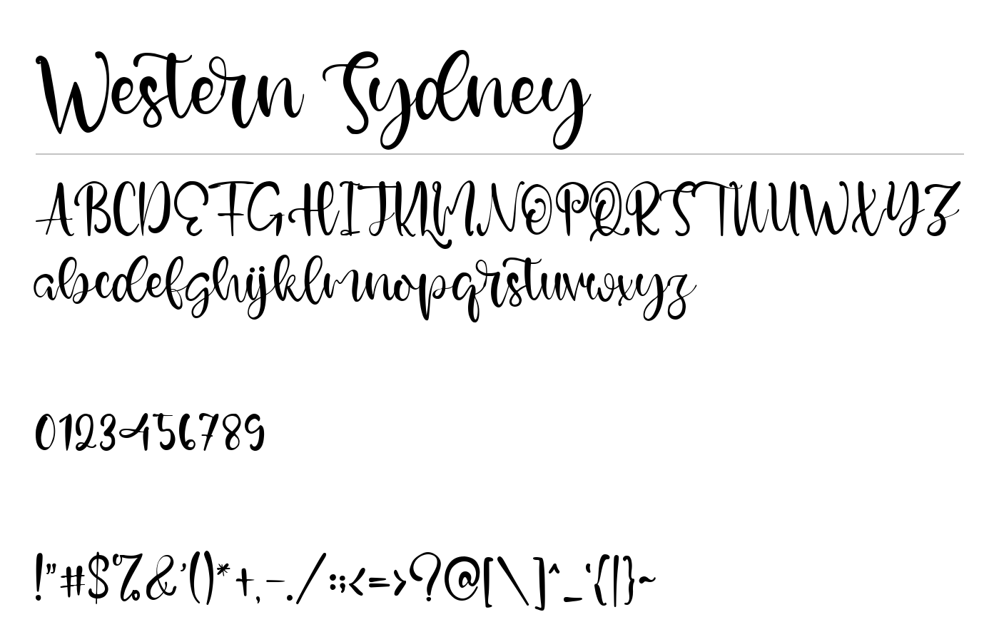 Western Sydney Font preview