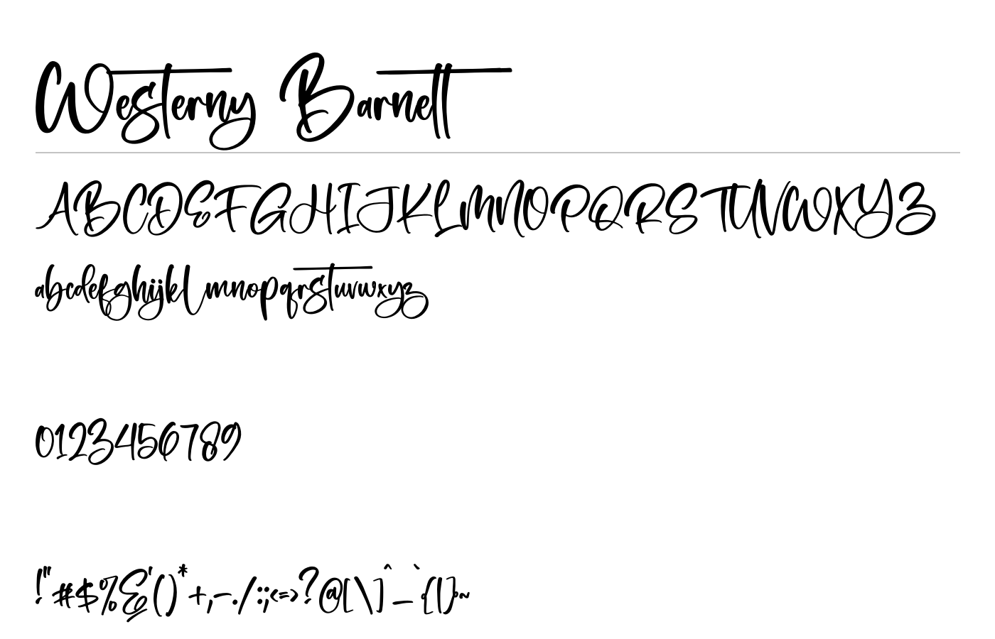 Westerny Barnett Font preview