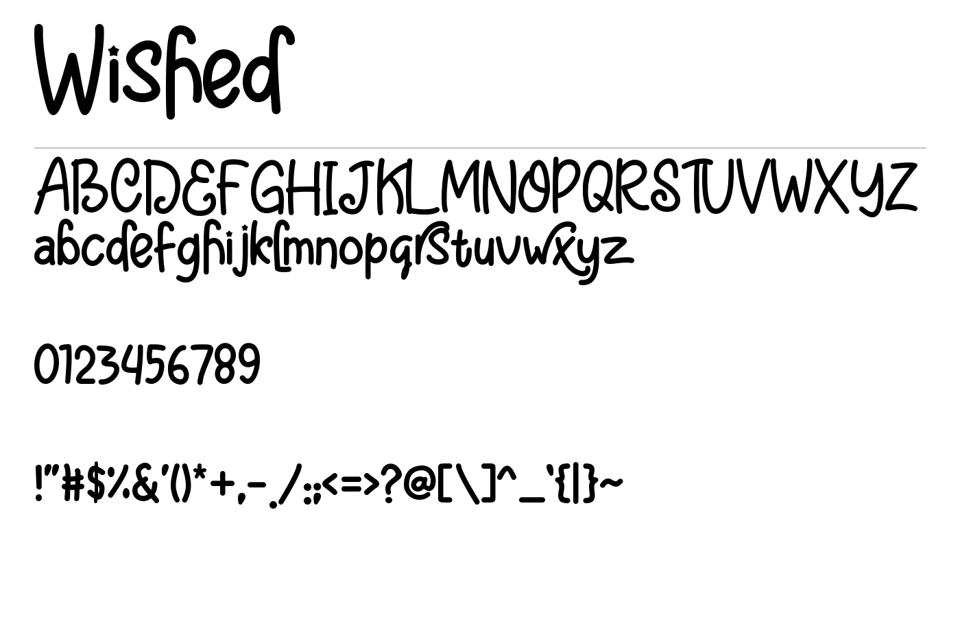 Whished Font preview