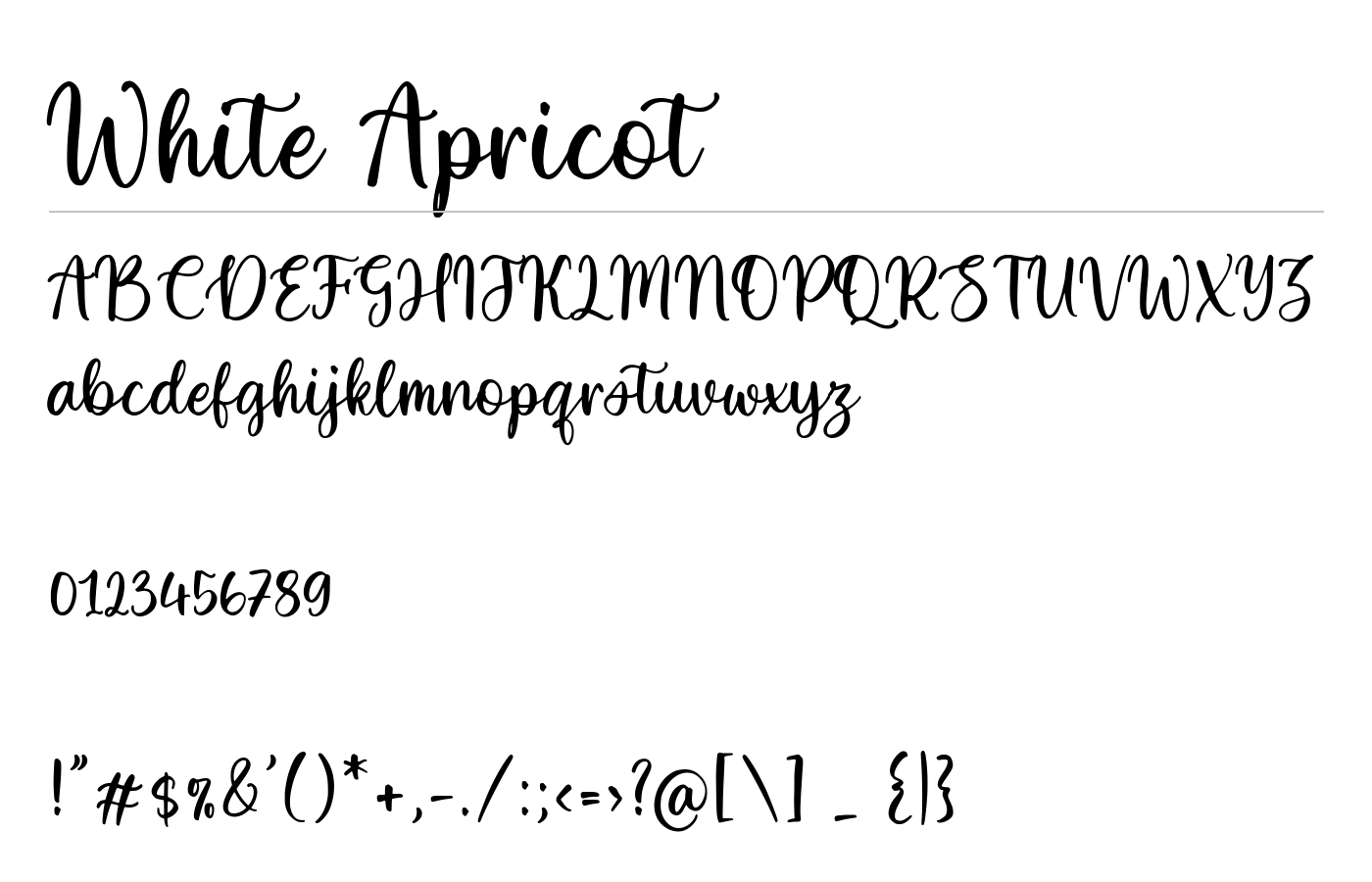 White Apricot Font preview
