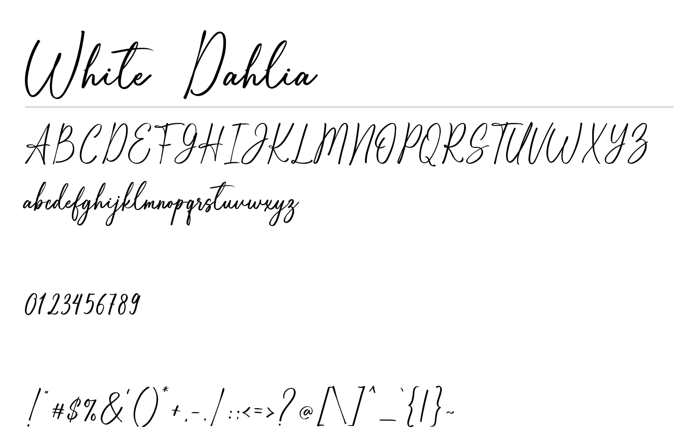 White Dahlia Font preview