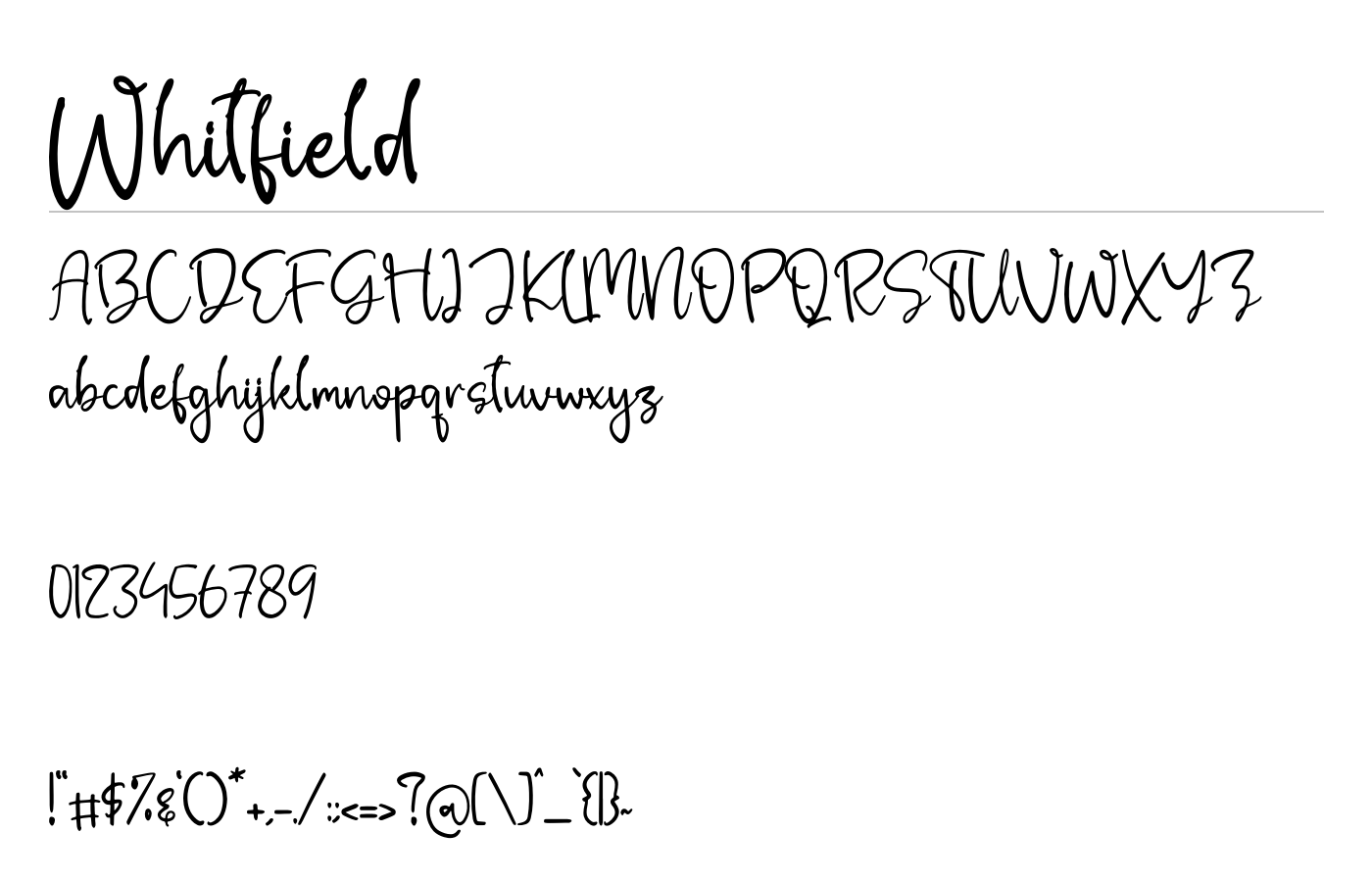 Whitfield Font preview