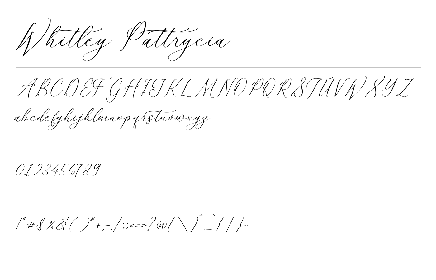 Whitley Pattrycia Font preview