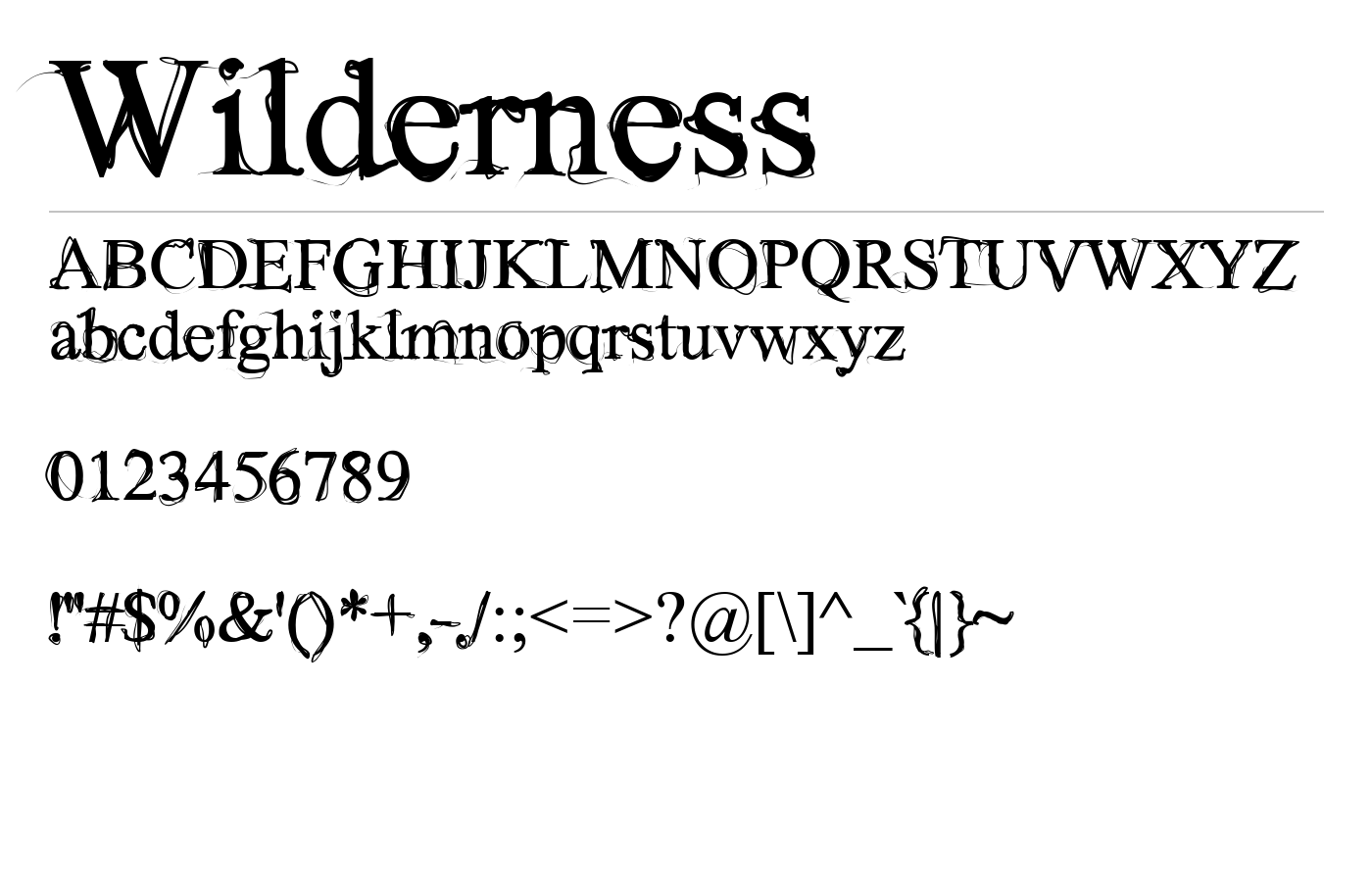 Wilderness Font preview