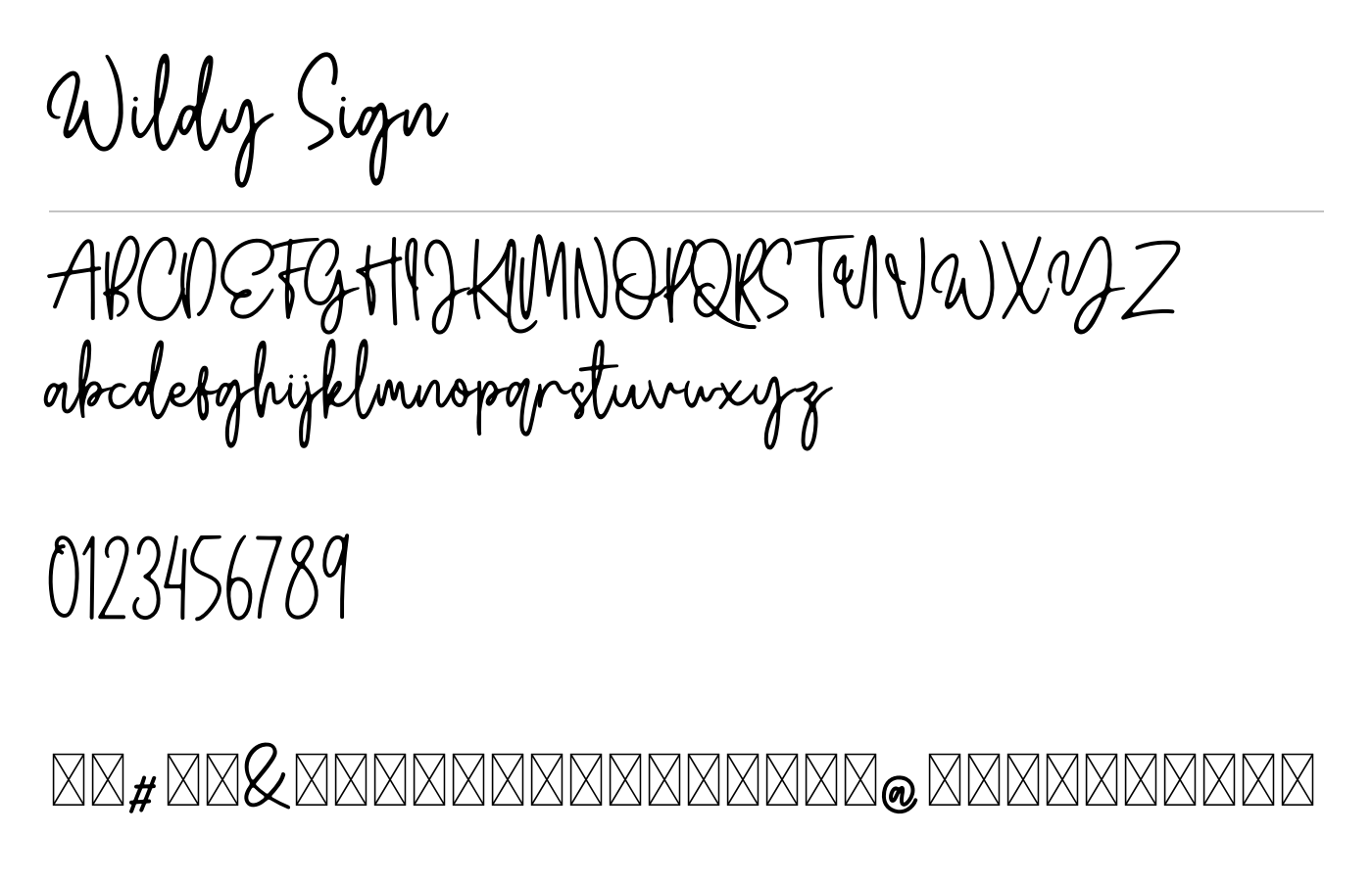 Wildy Sign Signature Font preview