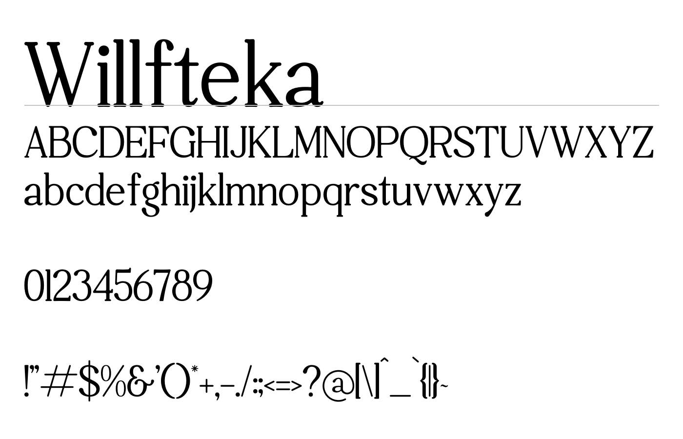 Willfteka Font preview