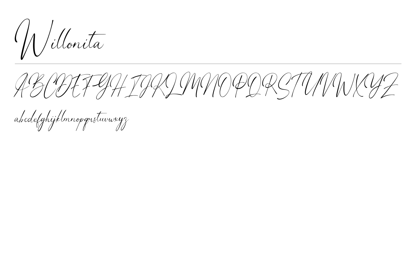 Willonita Font preview
