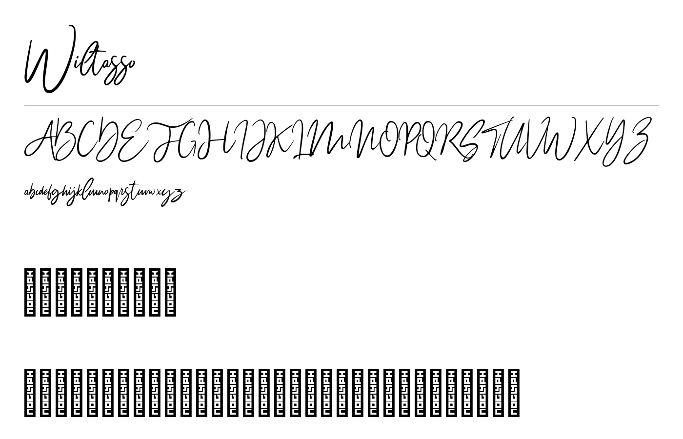 Wiltasso Font preview
