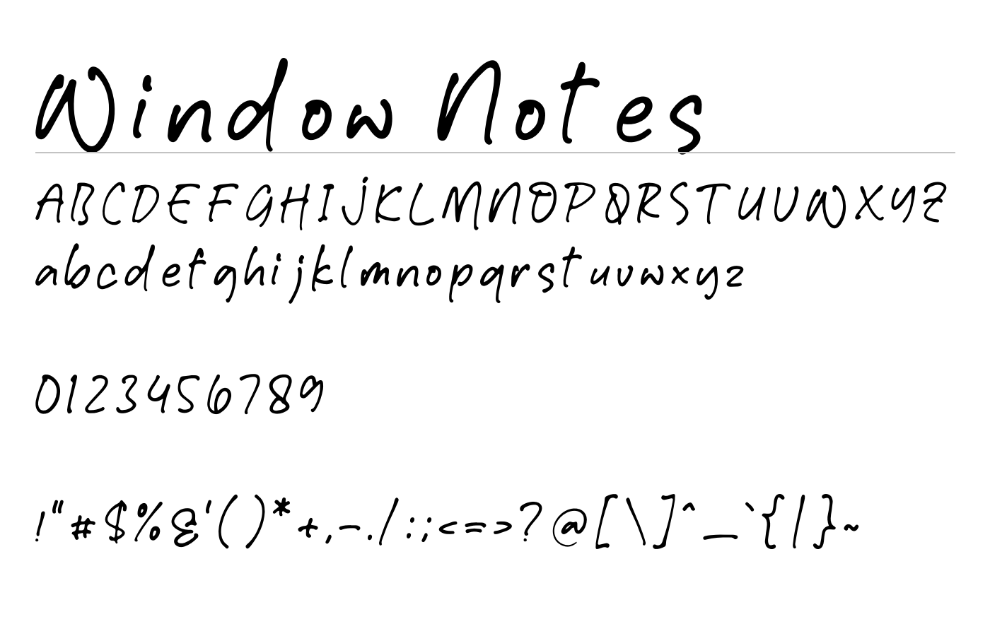 Window Notes Font preview